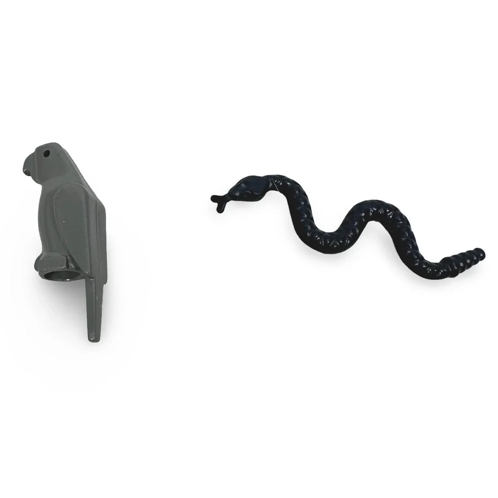 LEGO Animal Minifigure Accessories Dark Gray Parrot 2547 and Black Snake 30115